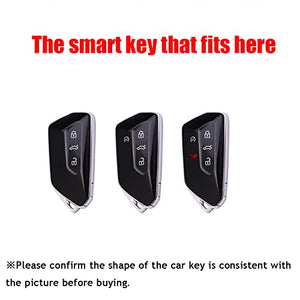 Custom Key Shells Accessories for Volkswagen ID.4 2021 2022 TPU Car Key Case Protector Remote Smart Key Cover Fob Case with Key Chain(blue)