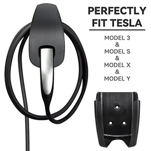 Tesla Charging Cable Organizer, Wall Mount Connector Holder, Charger Cable Holder Adapter with Chassis Bracket, Compatible with Model 3/S/Y/X