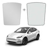 Tesla Model Y Gray Glass Roof Sunshade with UV/Heat Insulation Cover (2 Piece Set)