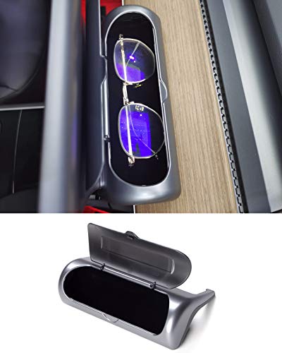 Sunglasses Holder for Tesla Model 3/ Model Y, Sunglasses Case Glasses Holder Storage Box for Tesla Model 3/ Model Y(Sliver)