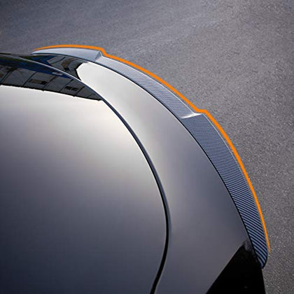 Tesla Model Y Spoiler Wing Performance Rear Trunk Lip Tail Car Styling Kits 2020 2021 Tesla Model Y Accessories (Glossy Carbon Fiber Pattern)