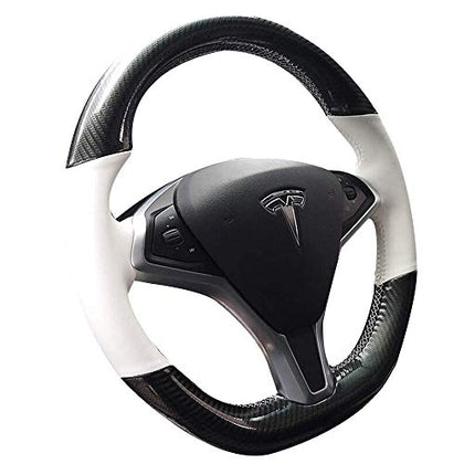 Für Tesla Model X/S 3D Kohlefaser Schwarz Mittelkonsole Wrap Vinyl  Aufkleber Set 