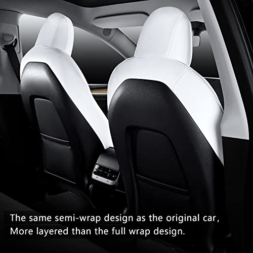 Tesla Model 3 Seat Covers White Car Seat Covers Nappa Leather Tesla Model 3 2017 - 2023