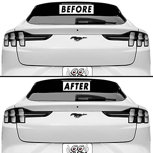 Blackout Accent Overlay for 2021-2022 Ford Mustang Mach-E Tail Light Bumper (3. Tail Light Accent, Gloss Black)