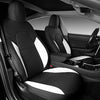 Tesla Model 3 Car Seat Cover PU Leather Cover All Season Protection for Tesla Model 3 2017 2018 2019 2020 2021 2022 (Black+White (12 Piece Set))