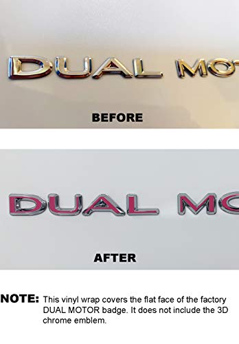 Dual Motor Badge Wrap for Tesla Model 3/S/X/Y, 2-pc Set (Gloss Pink)