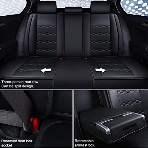 Front & Rear Seat Covers for Chevy Chevrolet Bolt EV EUV Car Seat Cover Luxury PU Leather Breathable Comfortable Black