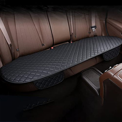 1 Piece Back Row Car Interior Seat Cushion Cover for Jaguar E-PACE F-PACE I-PACE XE XF XFR XJ6 X-Type S-Type PU Leather Diamond Mats (Black)