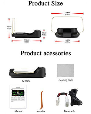 4.2 Inch TFT LCD Digital Smart Gauge Heads Up Display with Speed, Clock, Gear, Battery Power, Mileage and Other Raw Data for Tesla Model 3 & Y