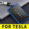 TPU Key Card Holder Case Compatible with Tesla Model 3，Key Protector Cover Accessories Including Key Chain, Blue