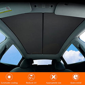 Tesla Model Y Two Piece Glass Roof Sunshade (Won't Sag)