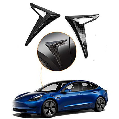 Fit Tesla Model 3 Side Camera Protection Cover Car Side Camera Decoration Trim for Tesla Model 3 Accessories 2017-2022 (Carbon Fiber Pattern)