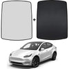 Tesla Model Y Black Glass Roof Sunshade with UV/Heat Insulation Cover (2 Piece Set)