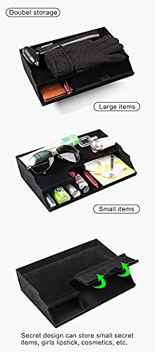 Tesla Model 3 Model Y 2016-2022 Non-Slip Storage Glove Box Car Interior Accessories Organizer Tray (Velvet Black)