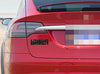 Automotive 3D Alloy Plaid Badge Sticker Mark Car Emblem Plaid Badge Compatible with Tesla Tail Box Badge Sticker (Matte Black