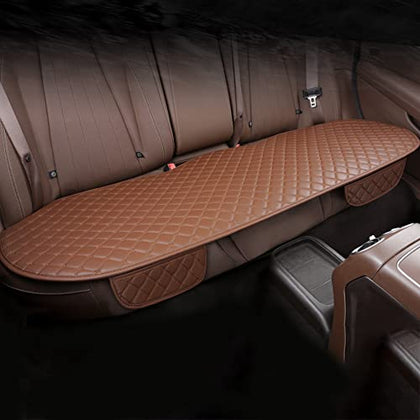 1 Piece Back Row Car Interior Seat Cushion Cover for Jaguar E-PACE F-PACE I-PACE XE XF XFR XJ6 X-Type S-Type PU Leather Diamond Mats (Coffee)