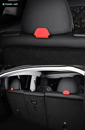 2nd Row Rear Seat Headrest Trunk Storage Hooks for Tesla Model Y (Gray Suede)