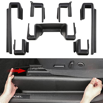 Tesla Model Y Seat Slide Rail Pad Cover Seat Base. Kick Wrap Protectors Corner Cover Case Shell Matte Black 2021-2023 Tesla Model Y Accessories