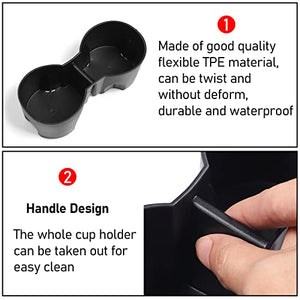 2021 Tesla Model S/X Cup Holder Insert, Anti Slip Center Console CupHolder Protector for Model S/X Plaid/Long Range and Model S/X