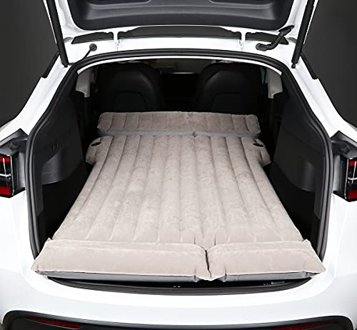 Tesla Air Mattress Camping Back Seat Car Air Bed Travel Inflatable Vehicle SUV Soft Flocking Portable for Camping Travel(with Air Pump) Model S/X/3/Y Gen 2