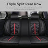 Front & Rear Seat Covers with Headrest Backrest Cushions for Chevy Chevrolet Bolt EV EUV Car Seat Cover Luxury PU Leather Sporty Breathable Comfortable Black