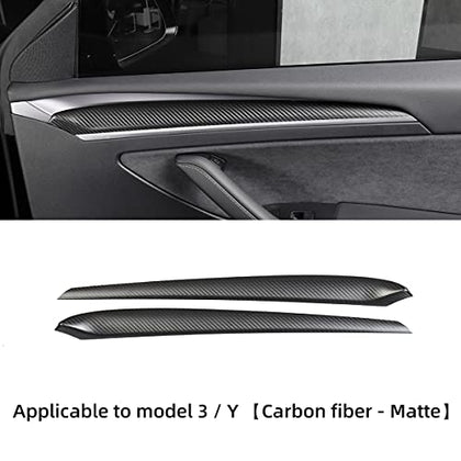 2021-2022 Tesla Model 3 Real Matte Carbon fiber Door Panel Cover
