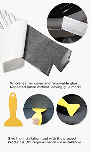 Alcantara Red Center Console Side Panel Sticker/Wrap for 2021-2022 Tesla Model 3 & Y