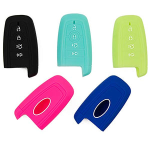 Solid Silicone Rubber Remote Cover for Ford Mustang Mach-E 2021 2022 (Light Blue)