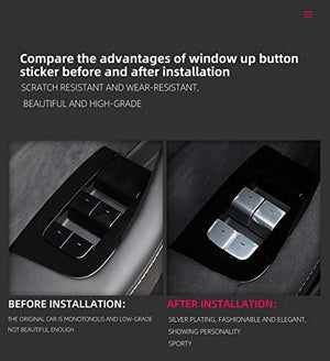 Tesla Model 3 and Tesla Model Y 2017-2020 Super Thin Window Door Lock Key Patch 11PCS/Set (Silver)…