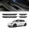 Door Sill Protector with LED Light for Tesla Model 3 2017-2022, 4 Pieces Front/Rear Illuminated Door sill, Magnetically Controlled Illuminated Door Edge Guards Anti-Scratch