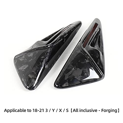 Carbon Fiber Side Camera Cover for Tesla Model 3 Model Y 2018-2021 MODELX S Exterior Accessories All Inclusive Protective Cover (Forged Marble Bright)