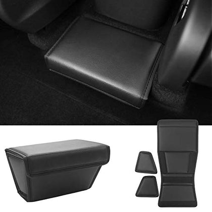 Tesla Model Y Storage Box Under Rear Air Outlet Organizer Rear PU-leather Storage Box For Tesla Model Y Accessoies 2019-2021 (Rear Middle Folding Box)