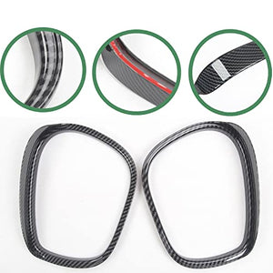 Car Rear View Mirror Rain Cover for Ford Mustang Mach-E 2021, Sun Visor Eyebrow Carbon Fiber Anti-rain Shade Guard Molding Trim Frame Accessories (Bright Carbon Fiber)