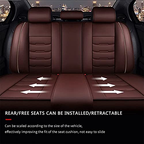 Front & Rear Seat Covers for Chevy Chevrolet Bolt EV EUV Car Seat Cover Luxury PU Leather Comfortable Wear Resistant Brown