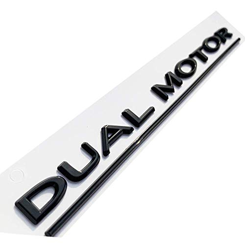 DUAL MOTOR Underlined Letters Emblem for Tesla Model 3 Car Styling Refitting High Performance Trunk Badge Sticker Glossy Black