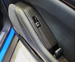 Carbon Fiber Door Handle Window Lift Button Covers for Mustang Mach E