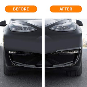 Front Fog Light Covers for Tesla Model Y (Matte Carbon Fiber)