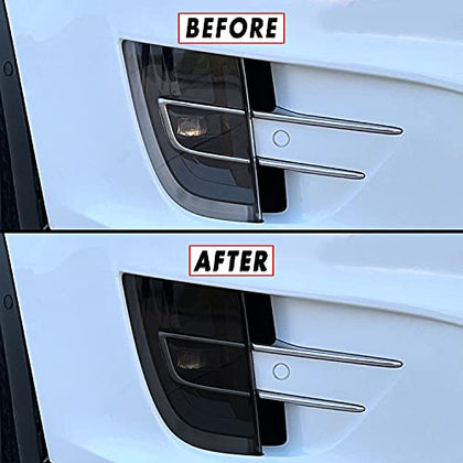 PreCut Vinyl Smoke Tint for 2016-2022 Tesla Model X Foglight (3. Foglight, 35% Light Smoke)