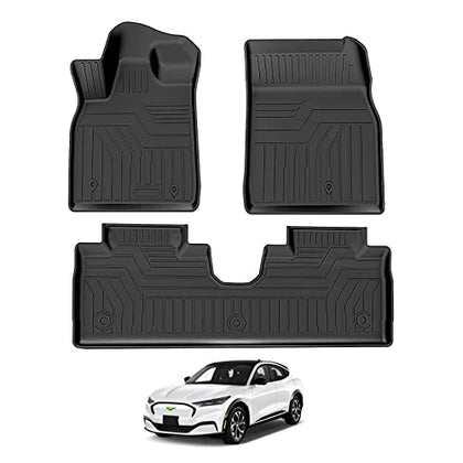 Custom Fit for Car Floor Mats Ford Mustang Mach E 2021 2022 Mach-E (NOT for Ford Mustang) All-Weather Floor Mat Liners Front & Rear Row Full Set Liner Non-Slip TPE Odourless