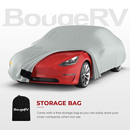 All-Weather Waterproof Vehicle Cover with Ventilated Mesh & Charging Port for Tesla Model 3