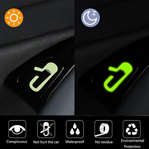 8pcs Tesla Model 3/Y Door Sticker Glow in The Dark,Door Open Button Luminous Decal Set, Model 3/Y Accessories Interior