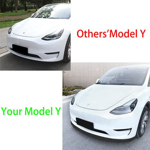 3 Piece Front Bumper ABS Lip Splitter for 2020-2022 Tesla Model Y (Matte Black)