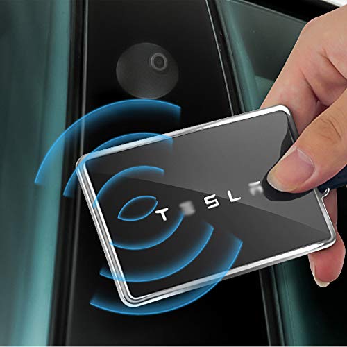 TPU Key Card Holder Case Compatible with Tesla Model 3, Key Protector Cover Accessories Including Key Chain, Red