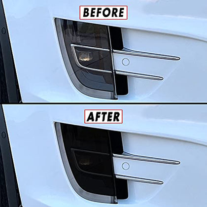 PreCut Vinyl Smoke Tint for 2016-2022 Tesla Model X Foglight (4. Foglight Cutout, 20% Dark Smoke)