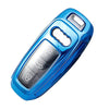 Premium Soft TPU Key Case Cover Compatible with A3 A6 A7 A8 E-Tron S3 S6 RS6 S7 RS7 Q7 SQ7 Q8 SQ8 3 4 Button Keyless Entry Remote Control Accessories (Blue)