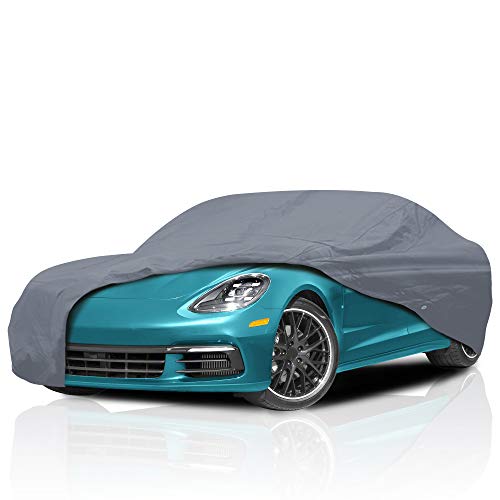5 Layer Car Cover for Porsche Taycan 2020-2021 Semi Custom Fit Scratch Protection Windproof Snow-Proof Dust-Proof Full Coverage