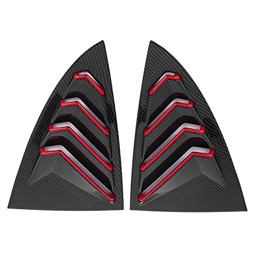 Racing Style Rear Side Window Louvers for 2017-2022+ Tesla Model 3 (Carbon Fiber Red)