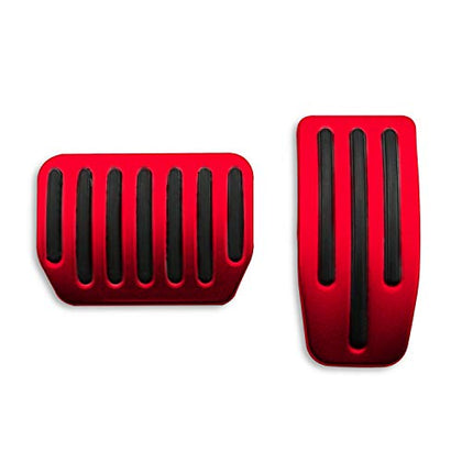 2PCS Aluminum Alloy Footrest Pedals Cover for 2018-2022+ Tesla Model 3 Model Y Anti-Slip Accelerator Brake Foot Pedal (Red)