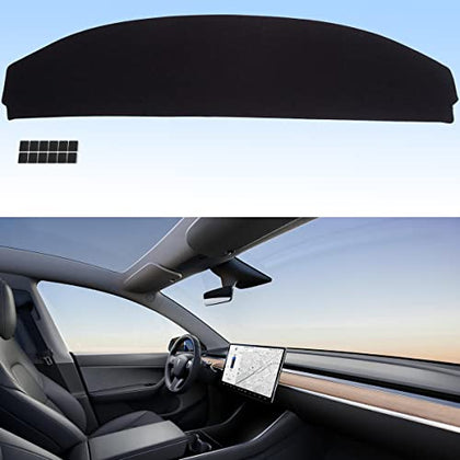 Dashboard Dash Cover Flannel Dash Mat Custom Compatible with 2017-2022 Tesla Model 3. Anti-Glare, Anti-Reflection.