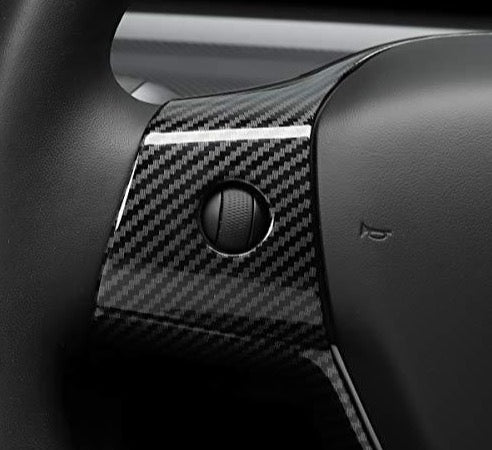 Steering Wheel Frame/Trim for 2017-2022 Tesla Model 3 & Y (Gloss Carbon Fiber Pattern)